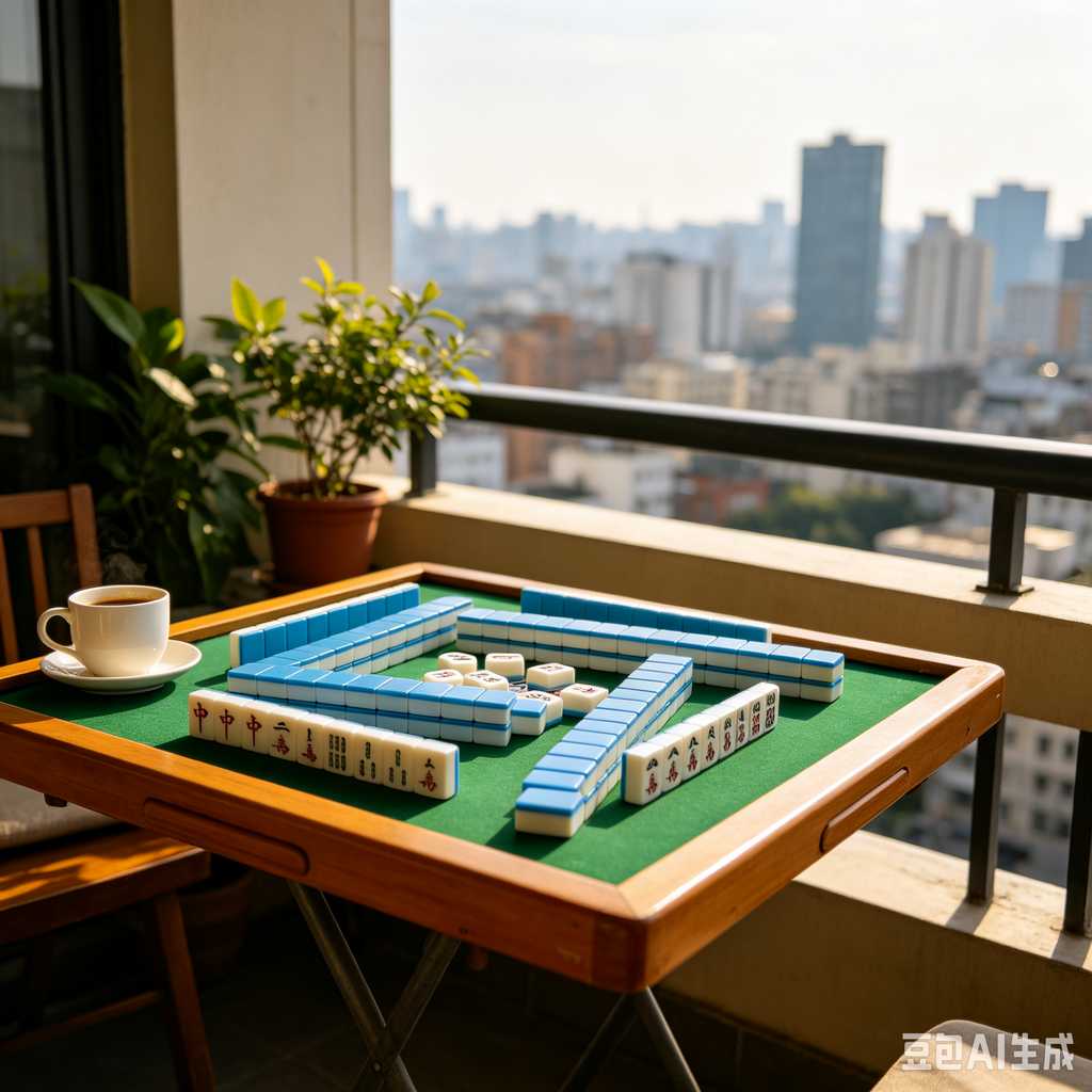 vintage text mahjong set